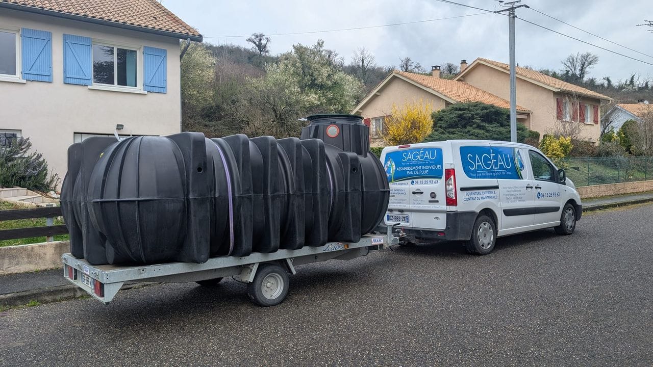Récupérateur d'eau de pluie enterré dans le Loiret